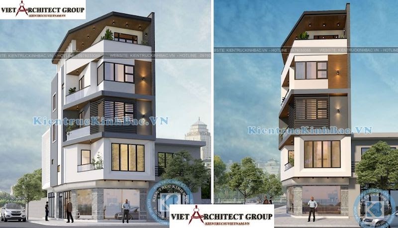 Việt Architect Group - Thiết kế nhà lô góc phố kết hợp với kinh doanh