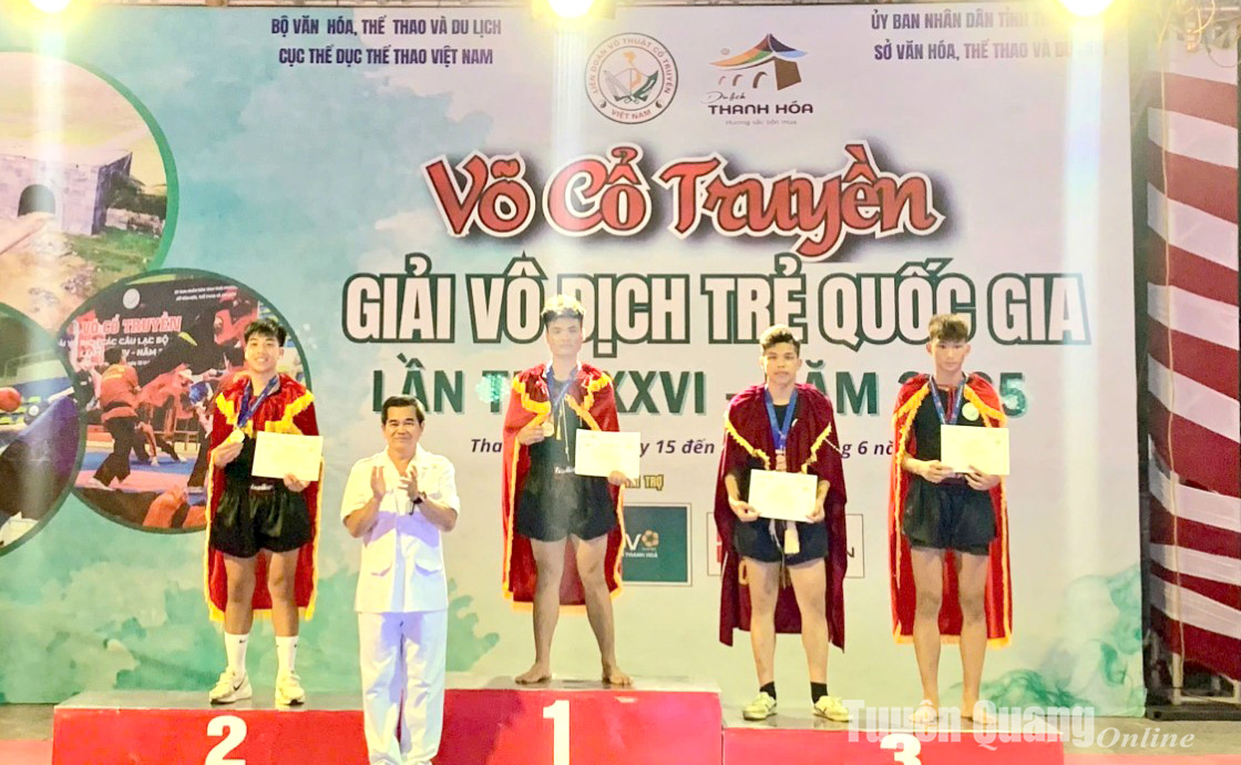 Tuyên Quang giành 12 huy chương tại Giải vô địch trẻ Võ cổ truyền quốc gia